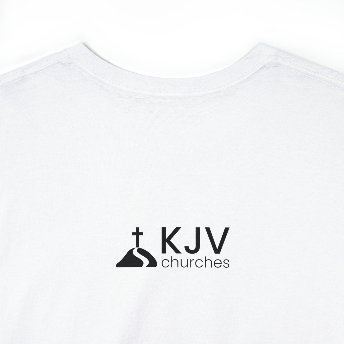 Unisex Heavy Cotton Tee - John 8:58 w/ KJV Churches logo on back