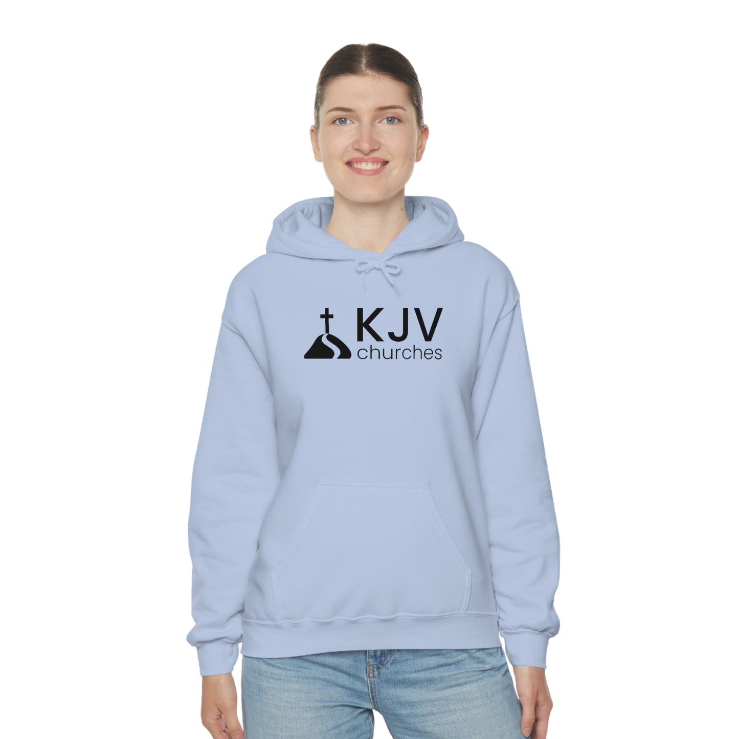 Unisex Heavy Blend™ Hooded Sweatshirt - Ephesians 2:8 w/ KJV Churches logo