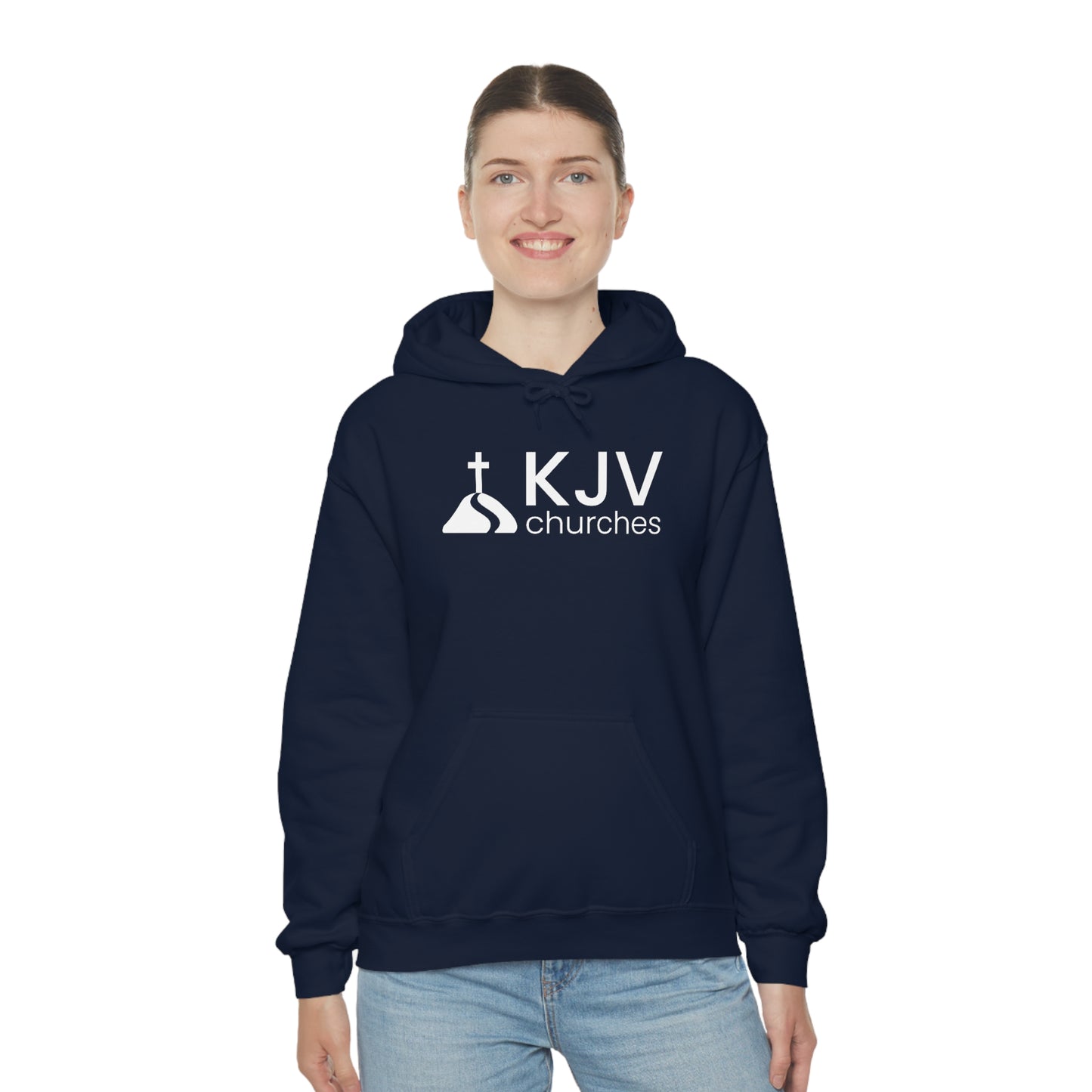 Unisex Heavy Blend™ Hooded Sweatshirt - Ephesians 2:8 w/ KJV Churches logo