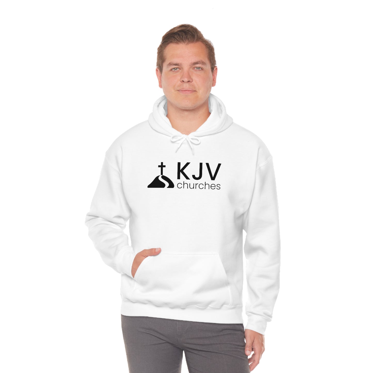 Unisex Heavy Blend™ Hooded Sweatshirt - Ephesians 2:8 w/ KJV Churches logo