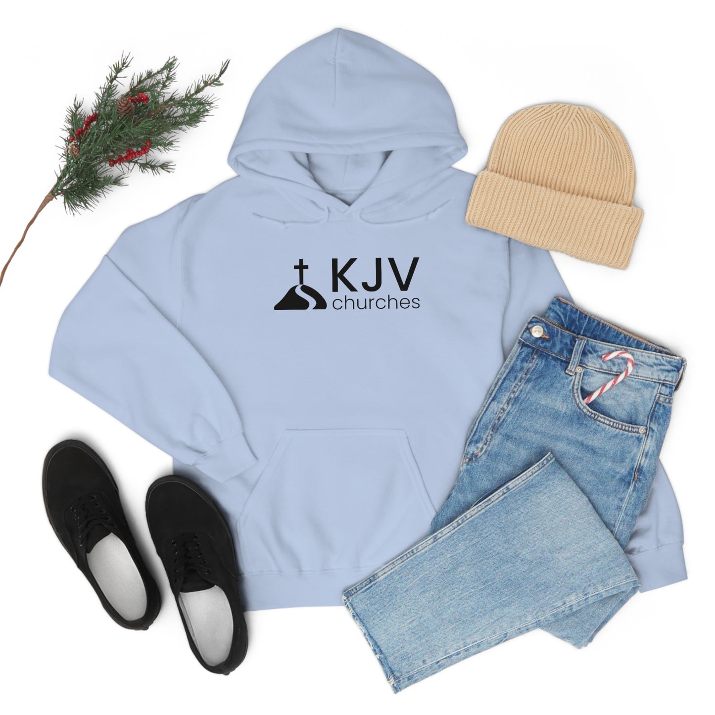 Unisex Heavy Blend™ Hooded Sweatshirt - Ephesians 2:8 w/ KJV Churches logo