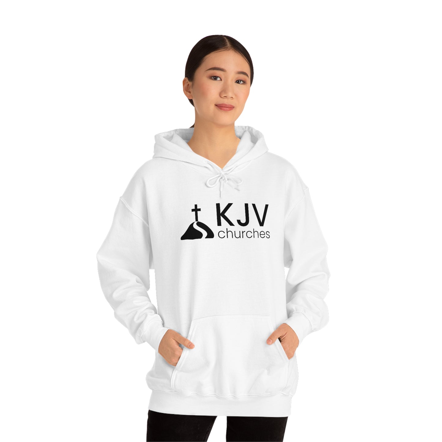 Unisex Heavy Blend™ Hooded Sweatshirt - Ephesians 2:8 w/ KJV Churches logo