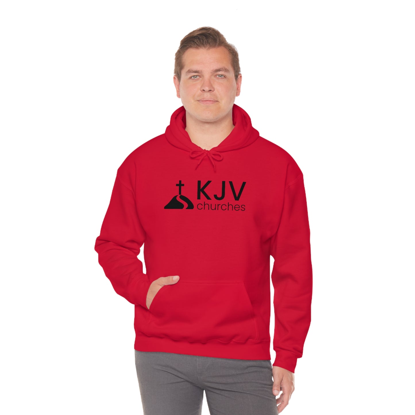 Unisex Heavy Blend™ Hooded Sweatshirt - Ephesians 2:8 w/ KJV Churches logo