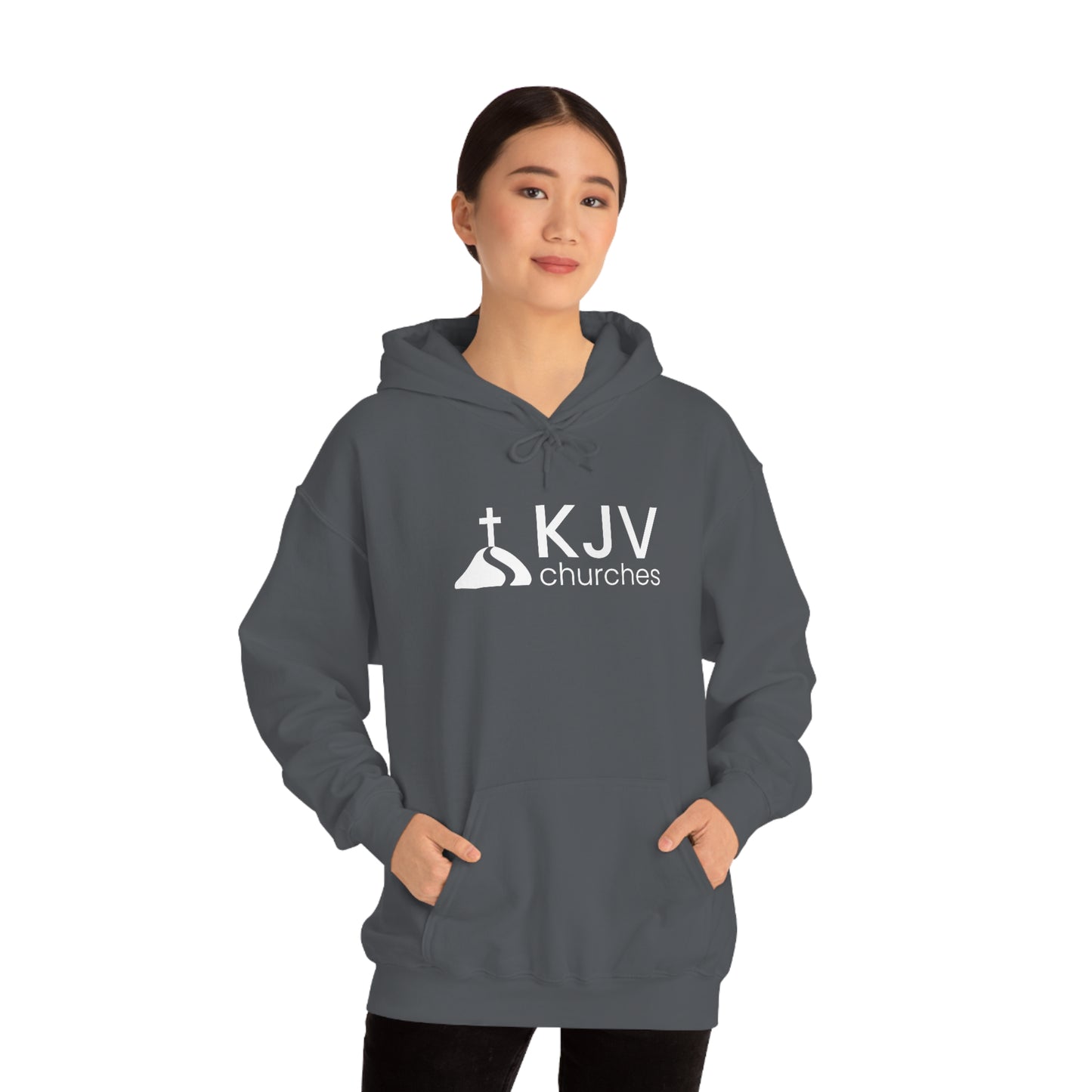 Unisex Heavy Blend™ Hooded Sweatshirt - Ephesians 2:8 w/ KJV Churches logo