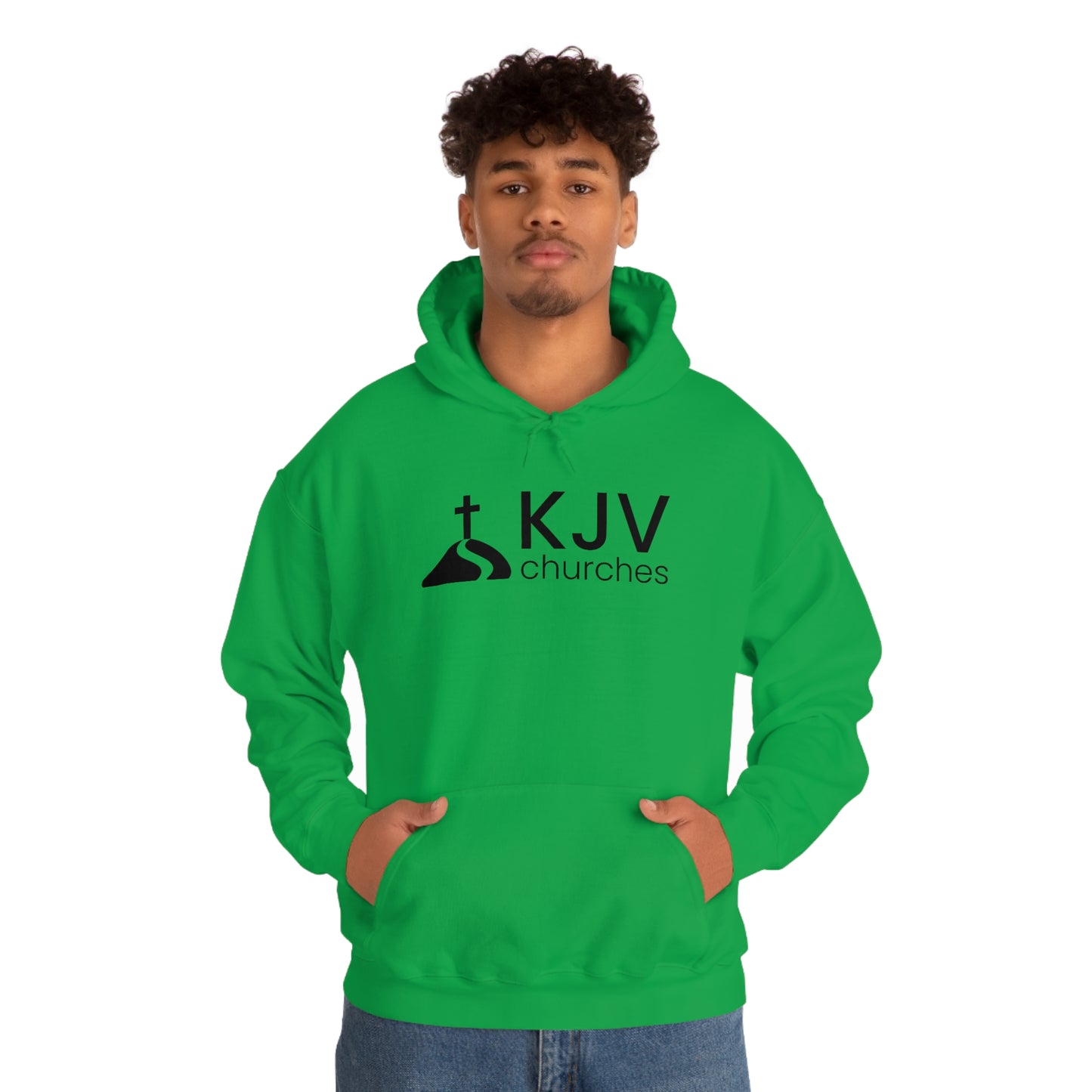 Unisex Heavy Blend™ Hooded Sweatshirt - Ephesians 2:8 w/ KJV Churches logo