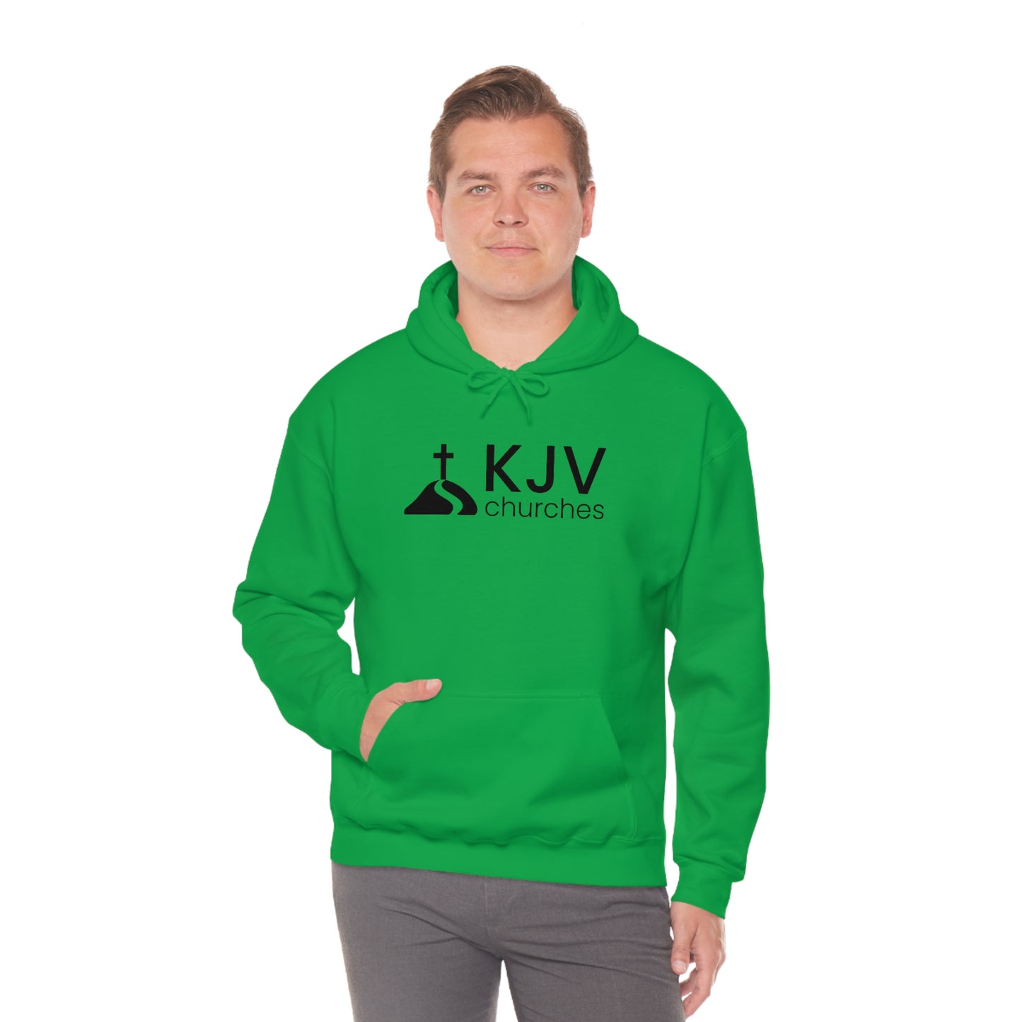 Unisex Heavy Blend™ Hooded Sweatshirt - Ephesians 2:8 w/ KJV Churches logo