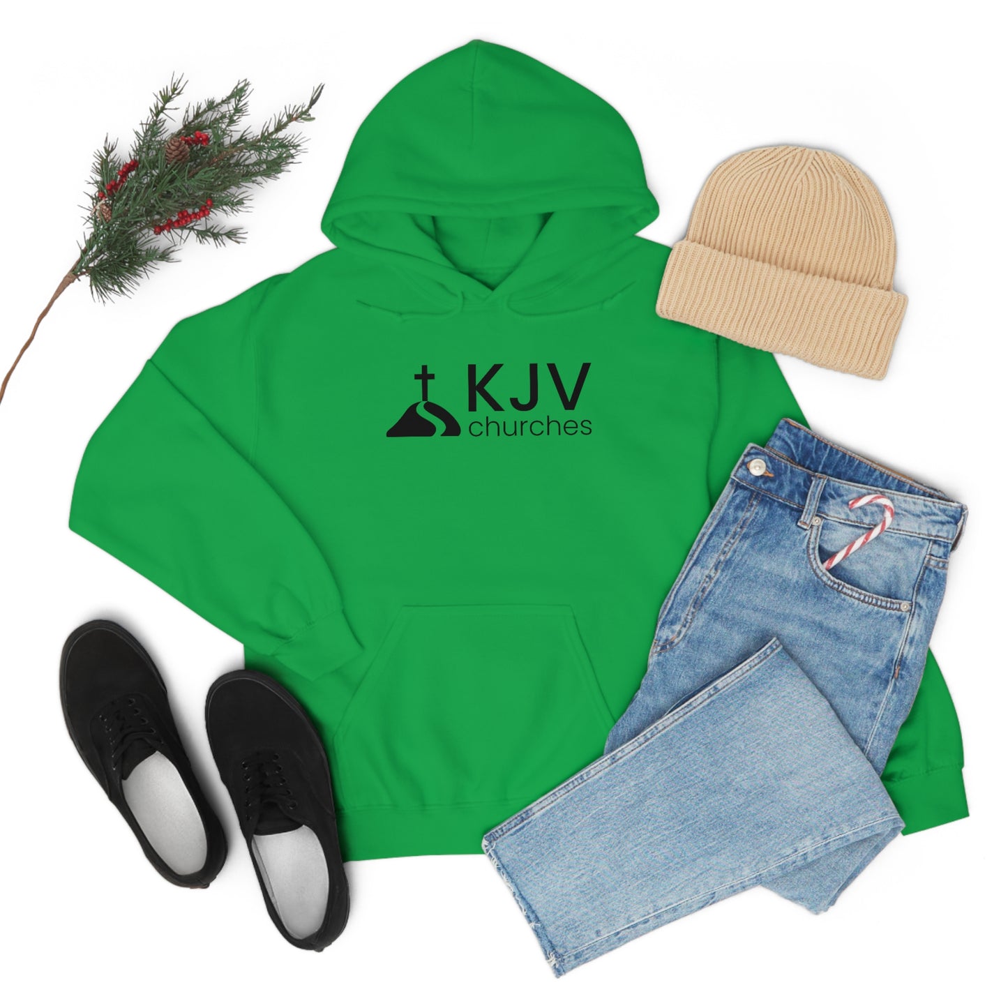 Unisex Heavy Blend™ Hooded Sweatshirt - Ephesians 2:8 w/ KJV Churches logo