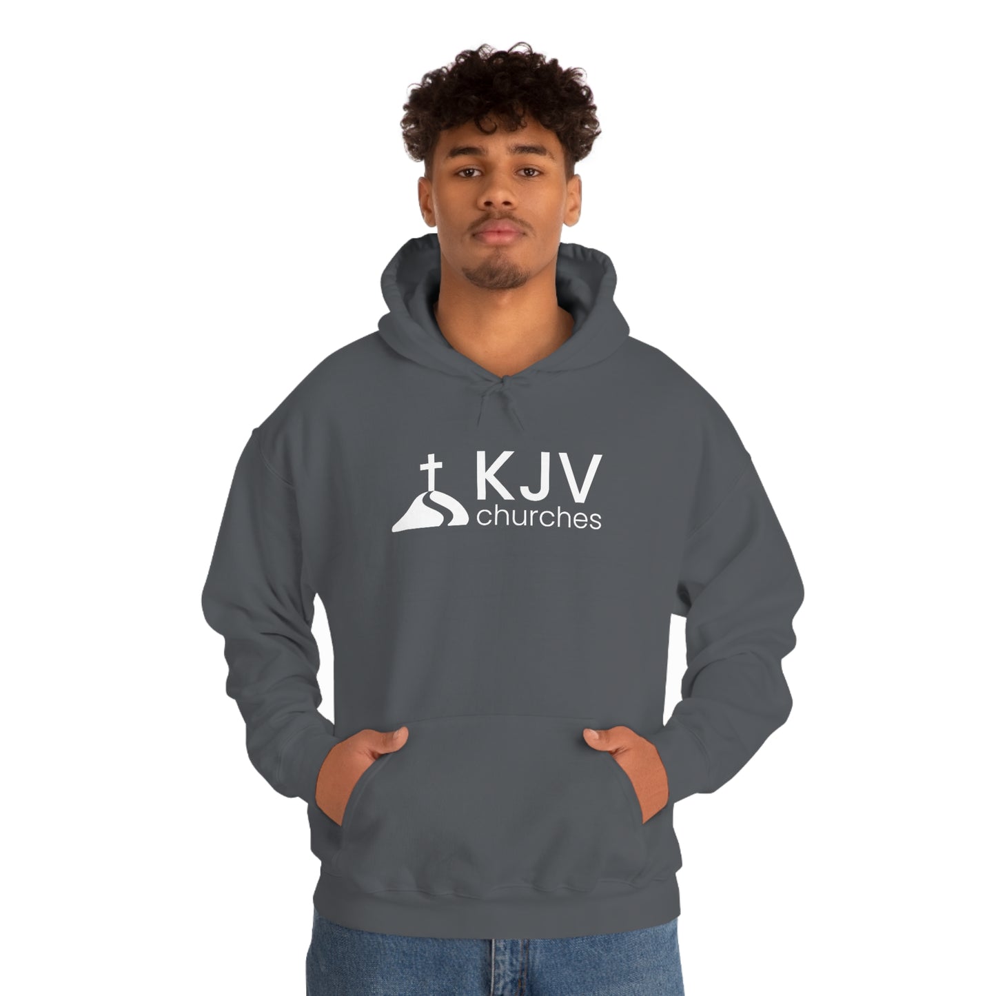 Unisex Heavy Blend™ Hooded Sweatshirt - Ephesians 2:8 w/ KJV Churches logo