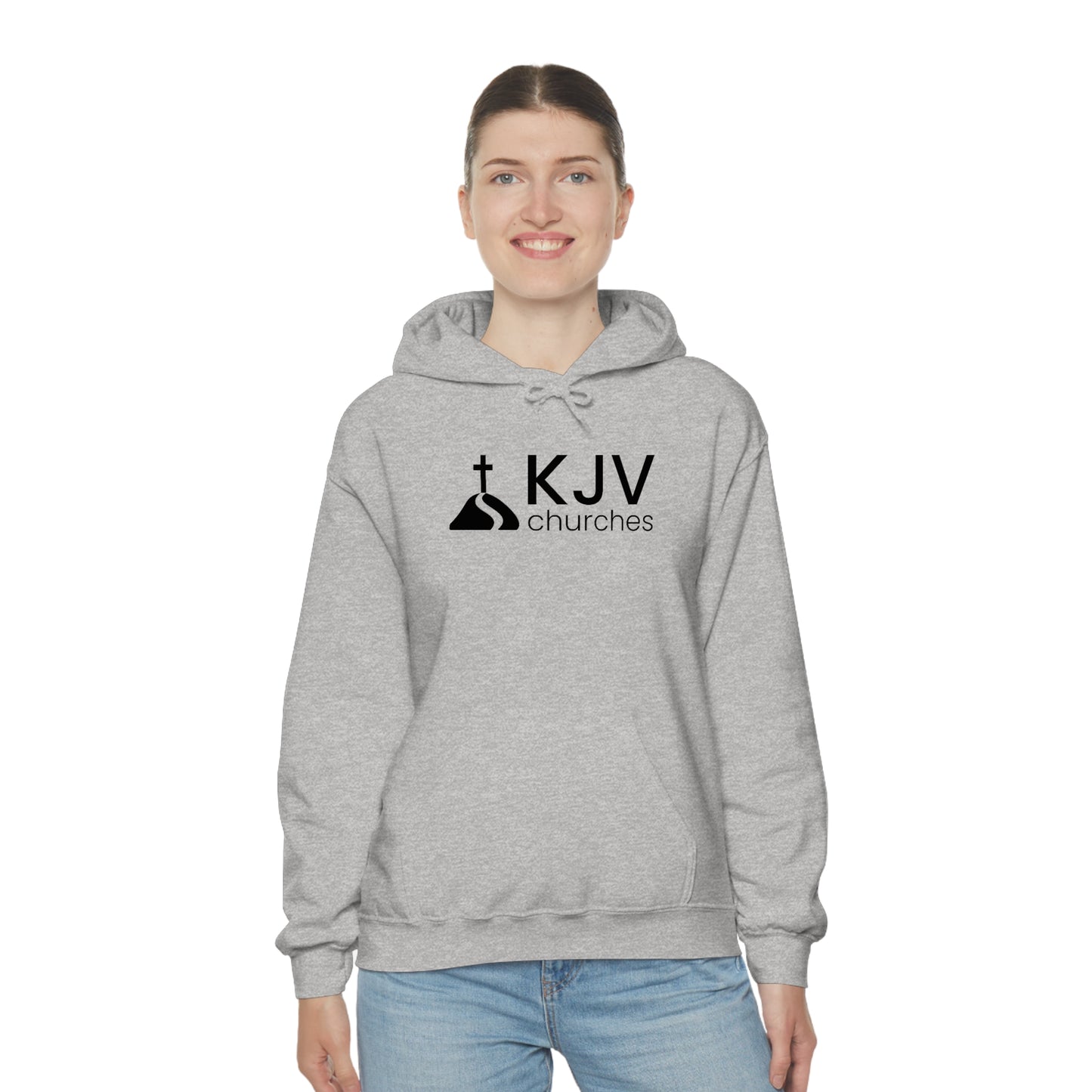 Unisex Heavy Blend™ Hooded Sweatshirt - Ephesians 2:8 w/ KJV Churches logo