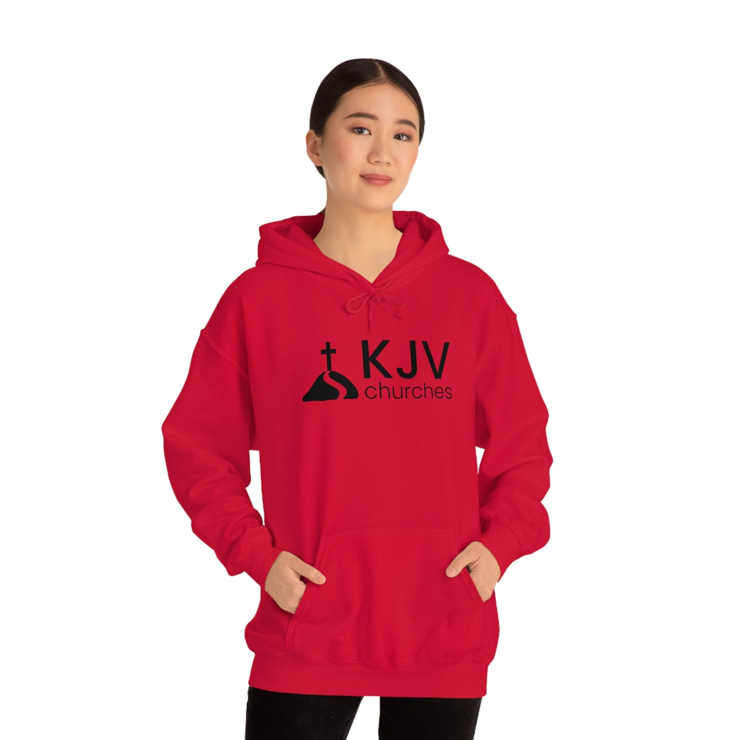 Unisex Heavy Blend™ Hooded Sweatshirt - Ephesians 2:8 w/ KJV Churches logo