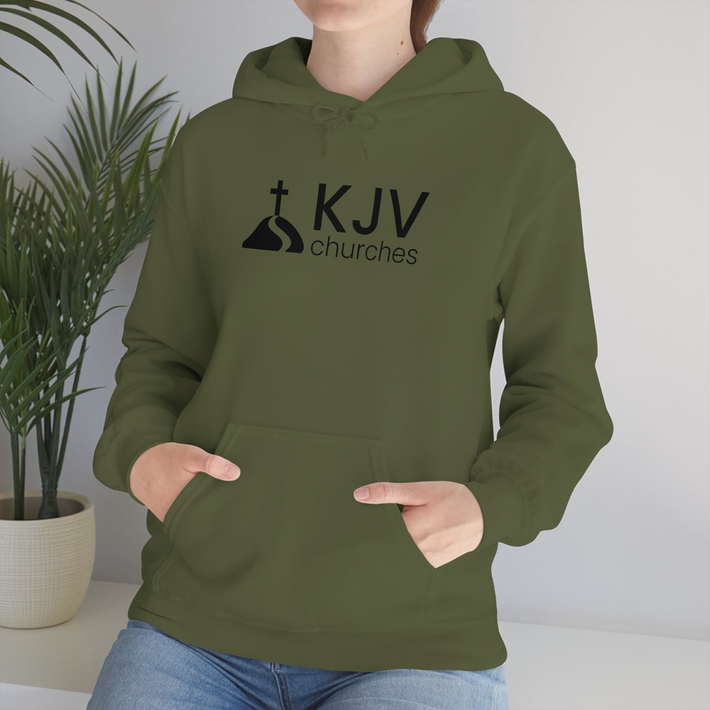 Unisex Heavy Blend™ Hooded Sweatshirt - Ephesians 2:8 w/ KJV Churches logo