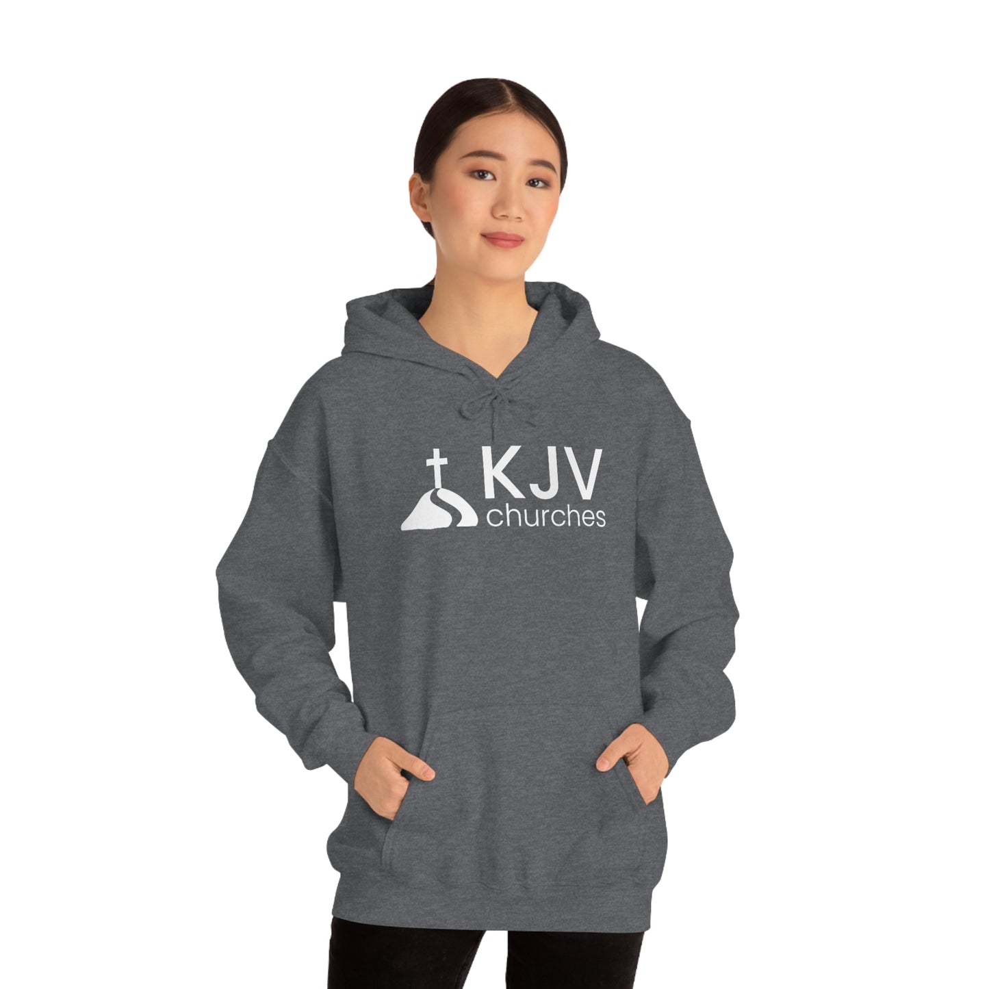 Unisex Heavy Blend™ Hooded Sweatshirt - Ephesians 2:8 w/ KJV Churches logo