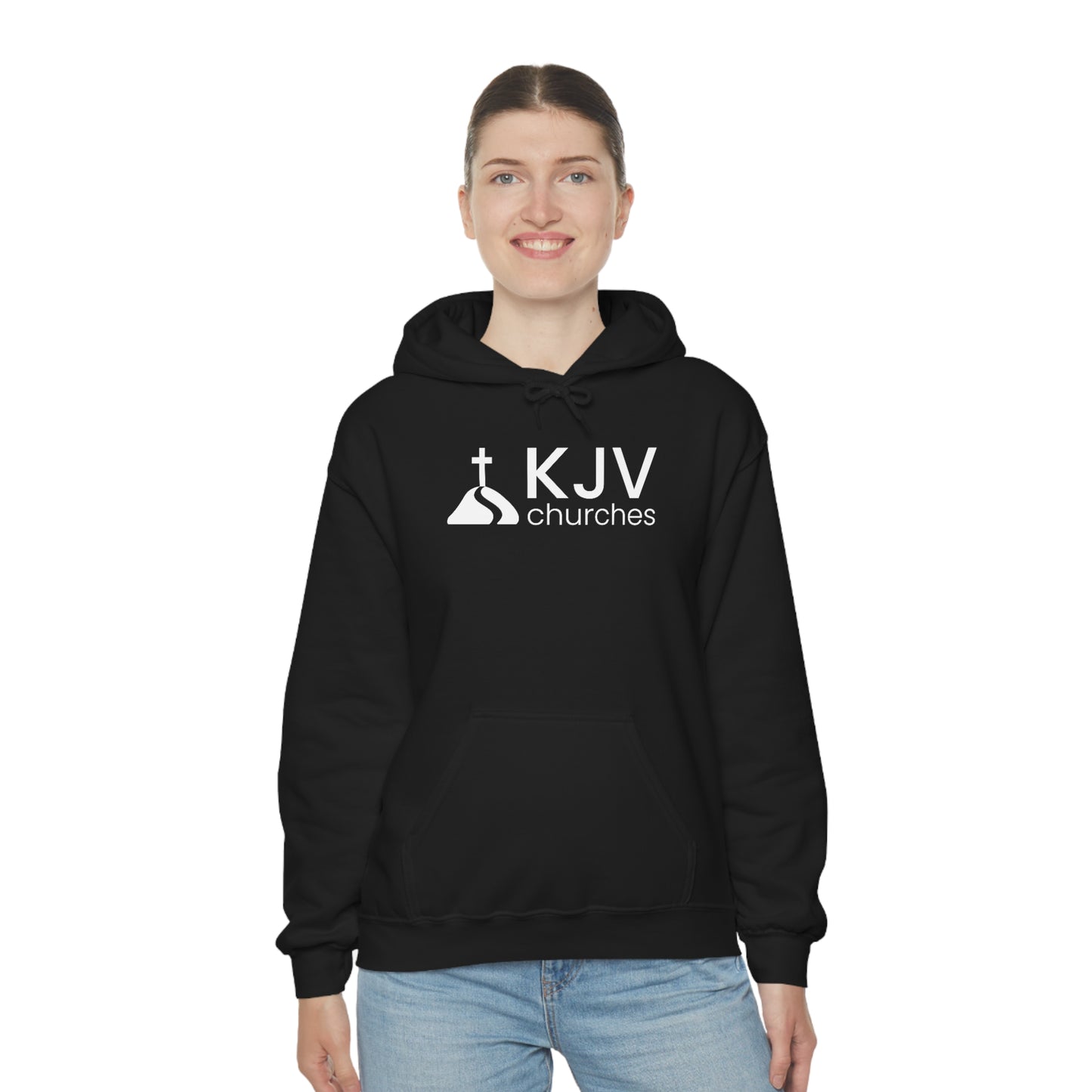 Unisex Heavy Blend™ Hooded Sweatshirt - Ephesians 2:8 w/ KJV Churches logo