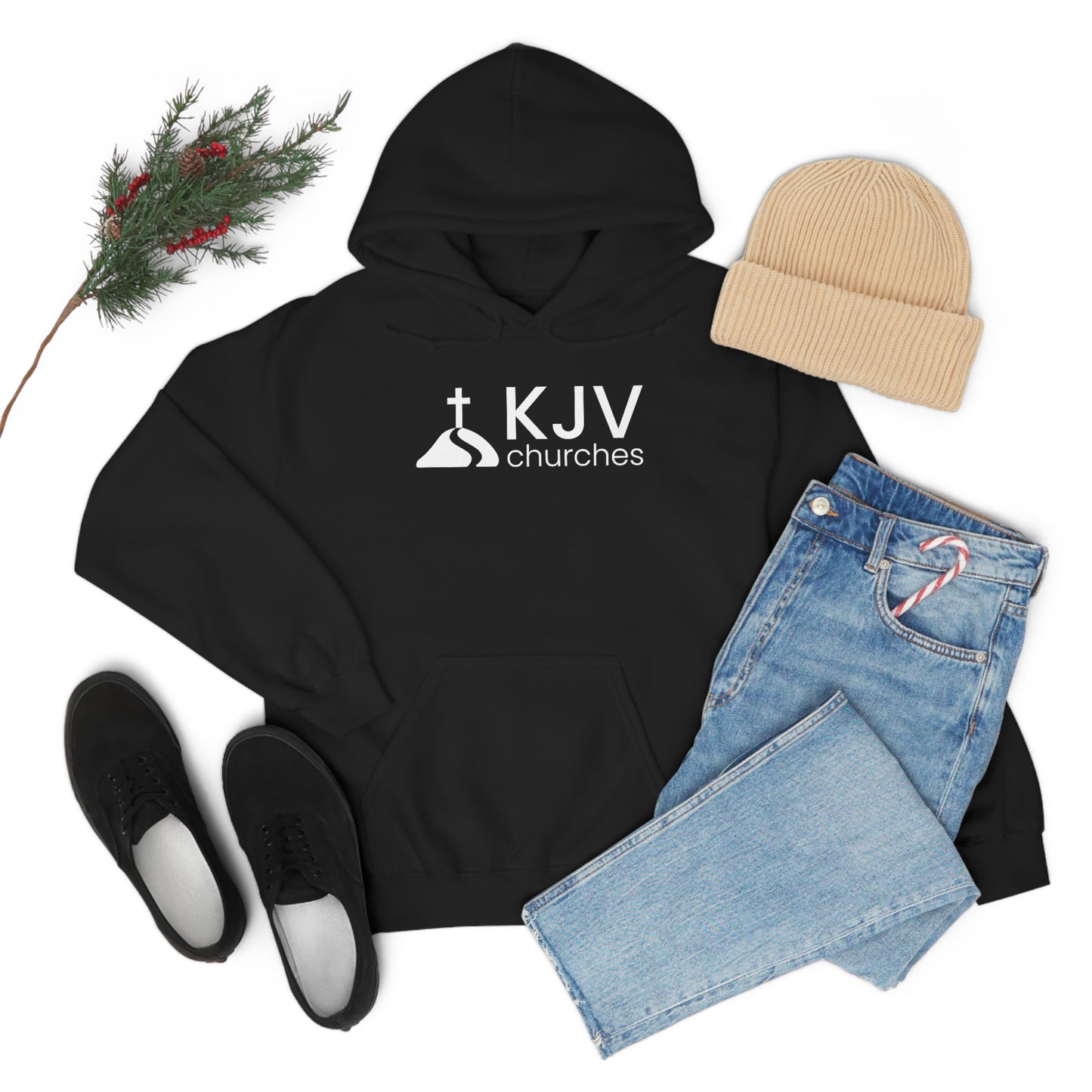 Unisex Heavy Blend™ Hooded Sweatshirt - Ephesians 2:8 w/ KJV Churches logo