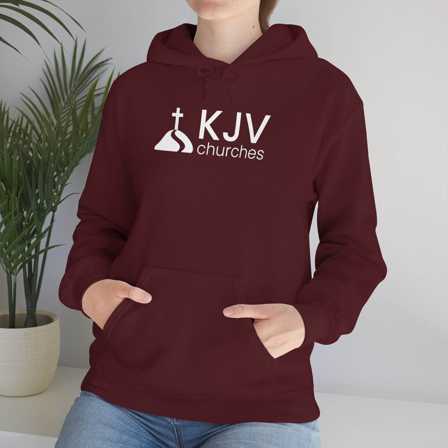 Unisex Heavy Blend™ Hooded Sweatshirt - Ephesians 2:8 w/ KJV Churches logo