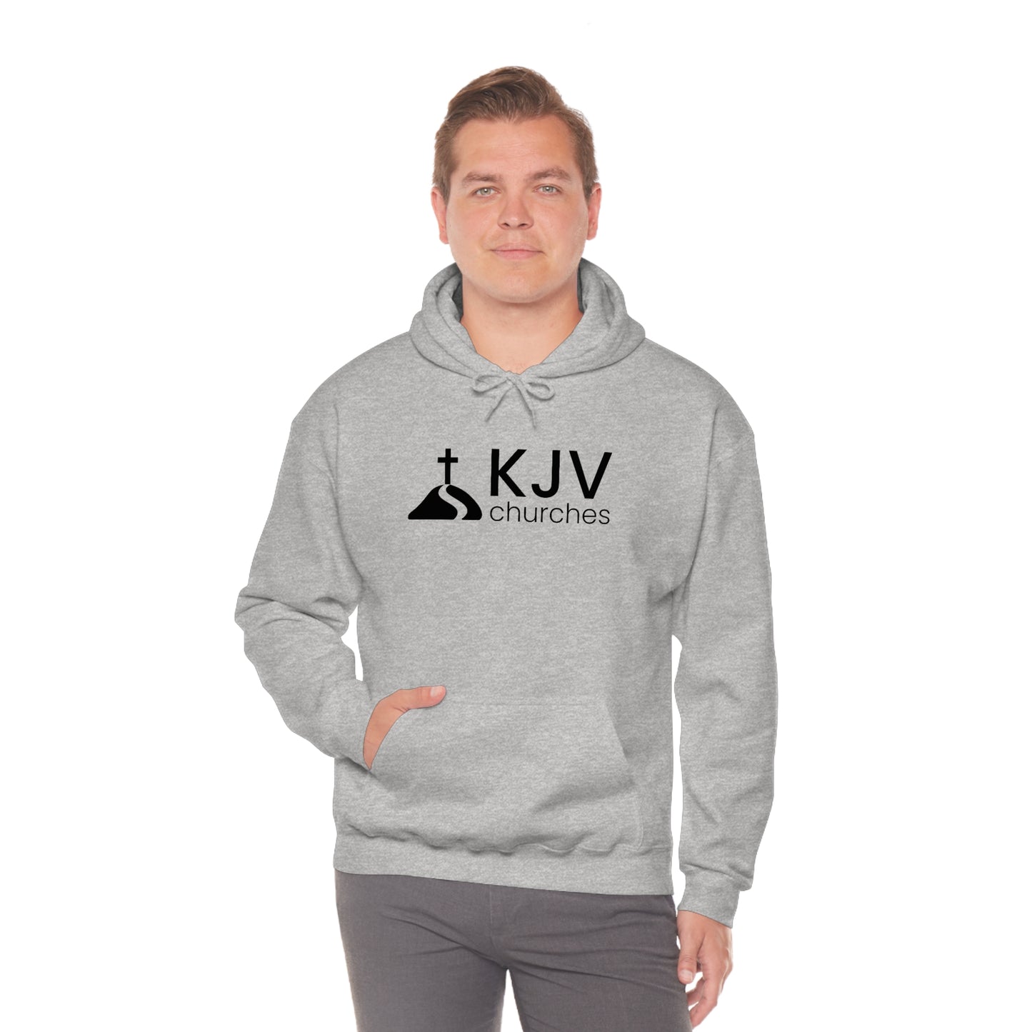 Unisex Heavy Blend™ Hooded Sweatshirt - Ephesians 2:8 w/ KJV Churches logo