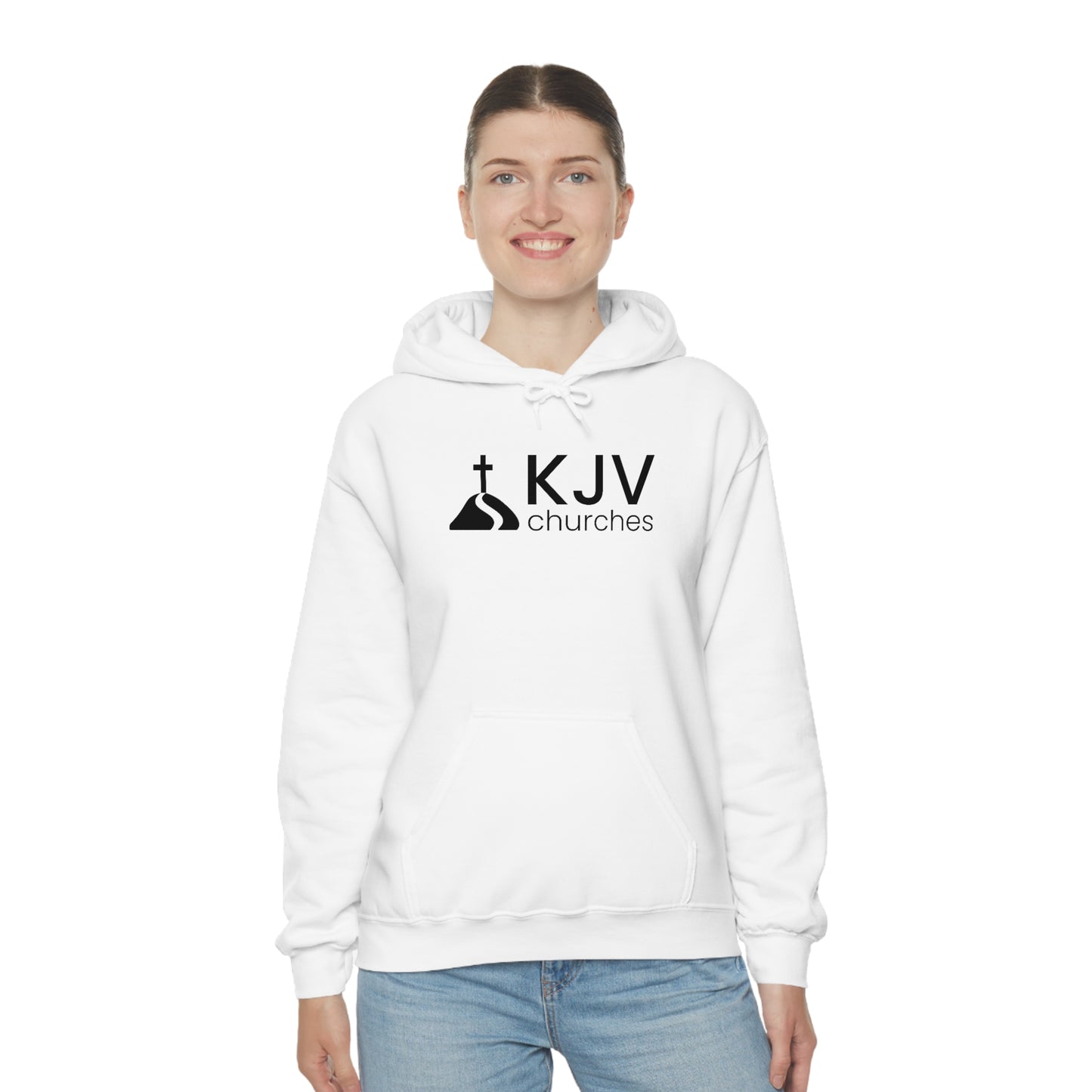 Unisex Heavy Blend™ Hooded Sweatshirt - Ephesians 2:8 w/ KJV Churches logo