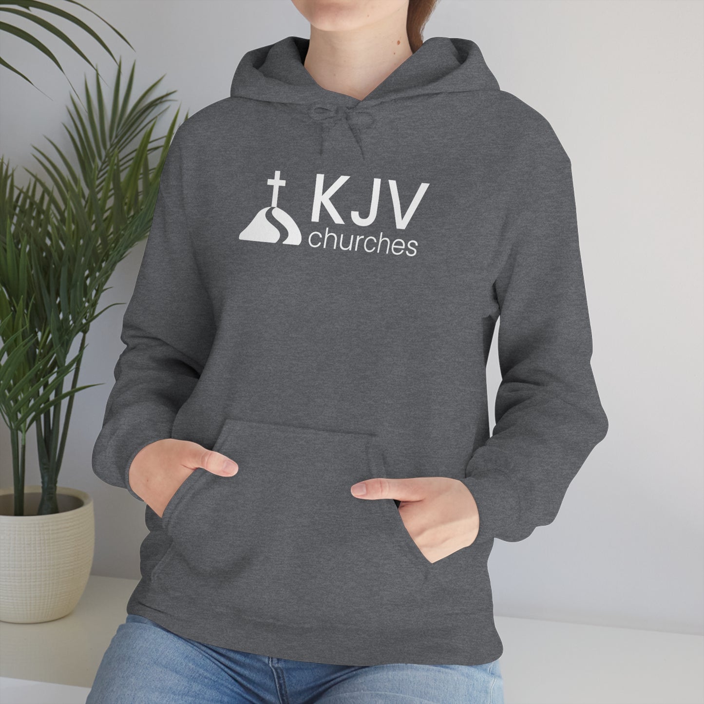 Unisex Heavy Blend™ Hooded Sweatshirt - Ephesians 2:8 w/ KJV Churches logo