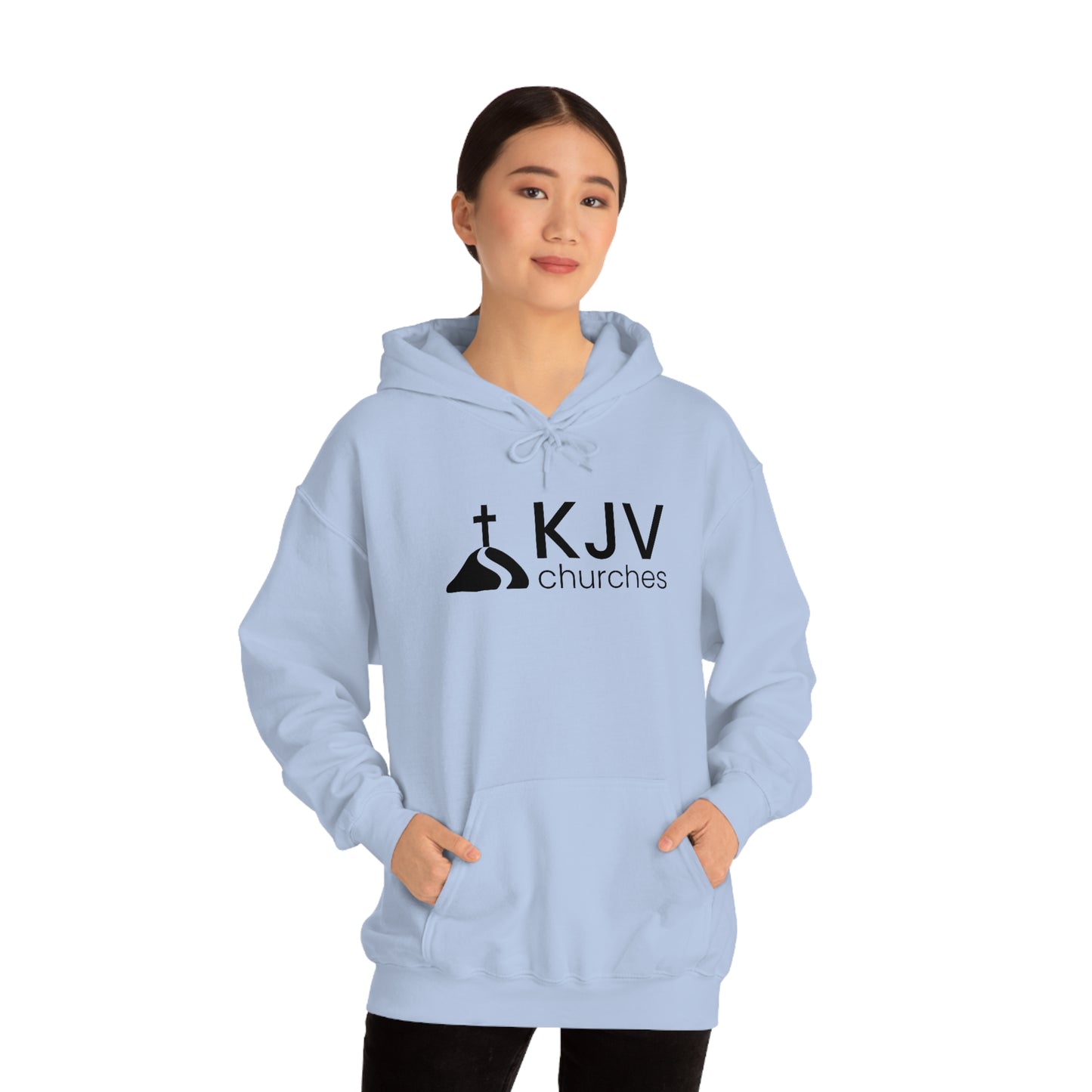 Unisex Heavy Blend™ Hooded Sweatshirt - Ephesians 2:8 w/ KJV Churches logo