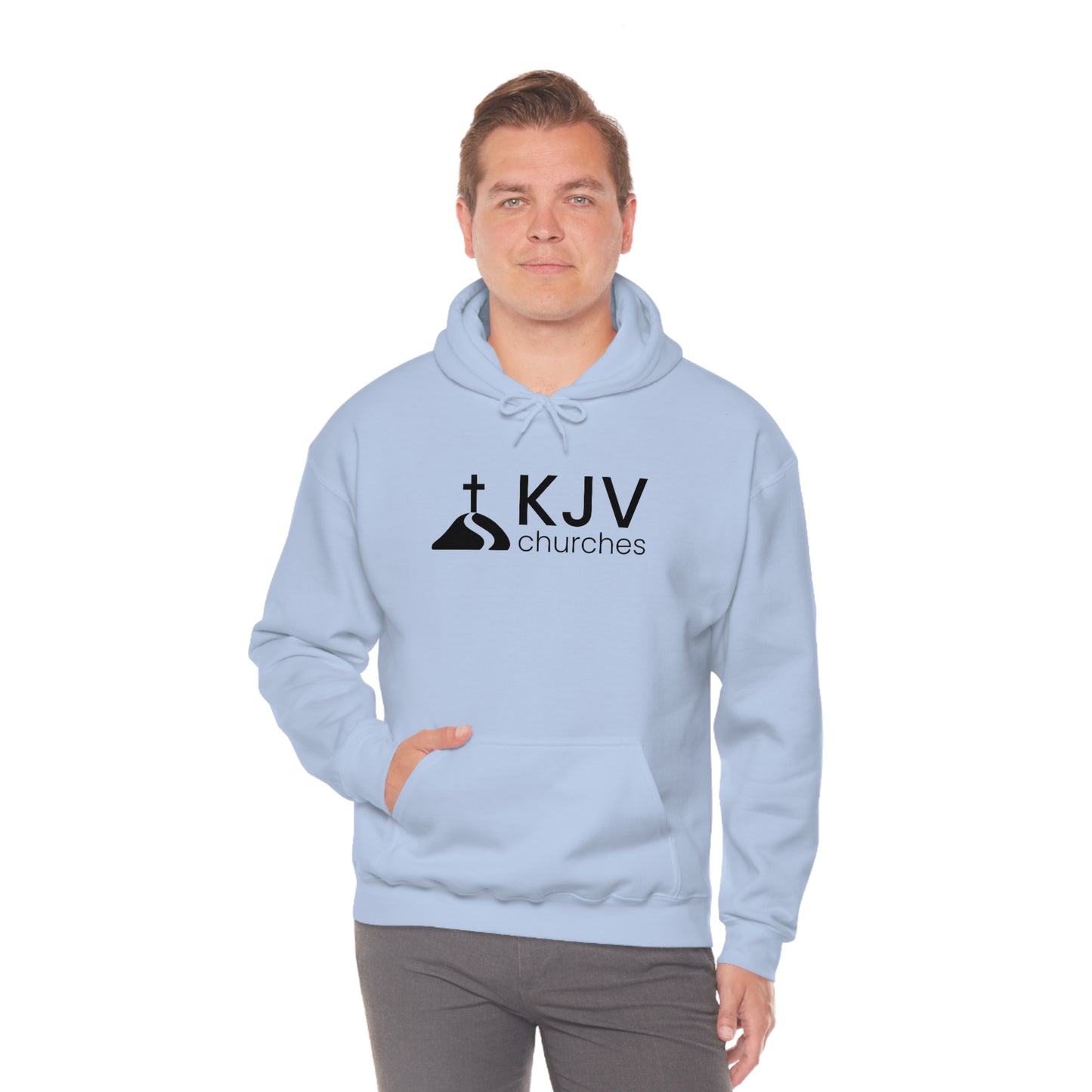 Unisex Heavy Blend™ Hooded Sweatshirt - Ephesians 2:8 w/ KJV Churches logo