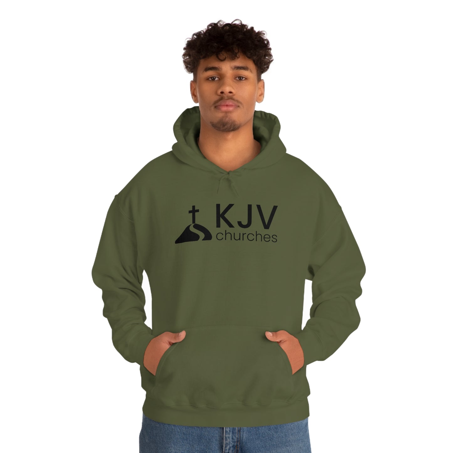 Unisex Heavy Blend™ Hooded Sweatshirt - Ephesians 2:8 w/ KJV Churches logo