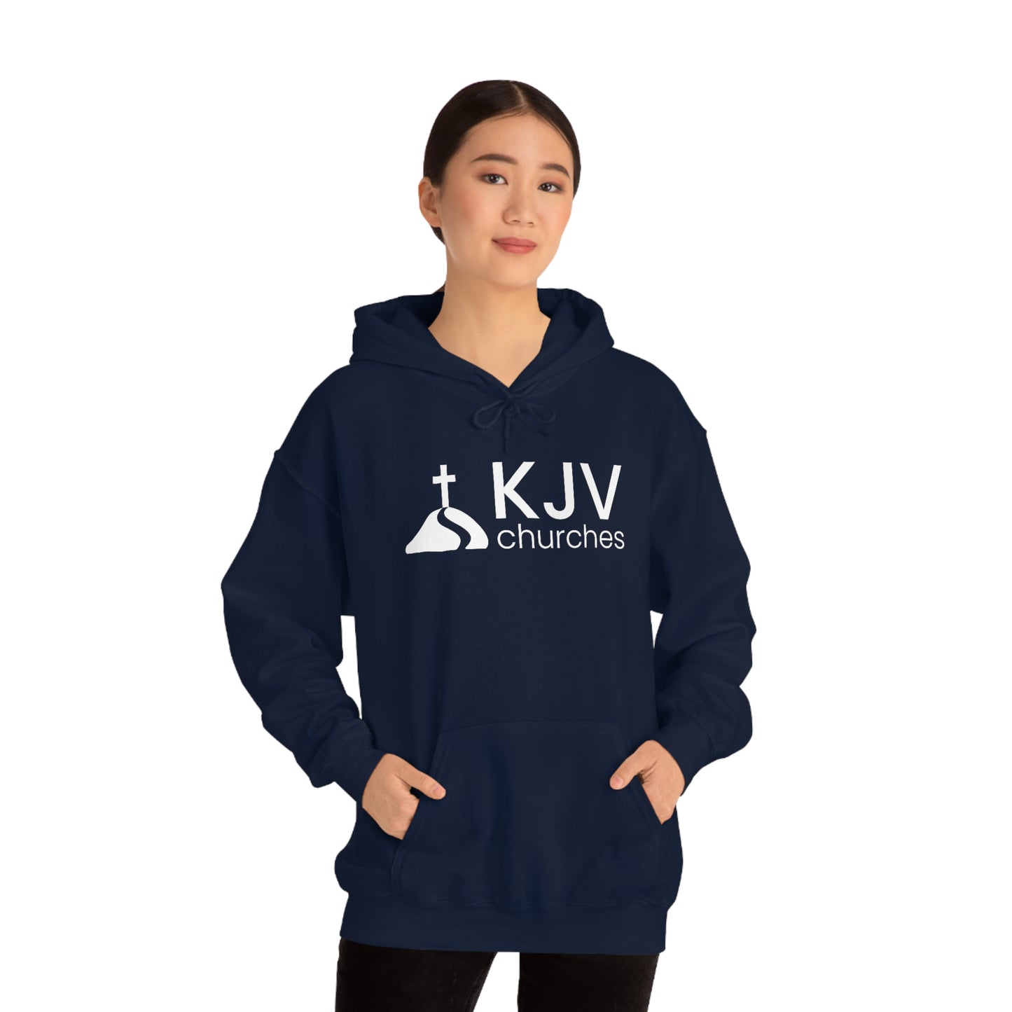 Unisex Heavy Blend™ Hooded Sweatshirt - Ephesians 2:8 w/ KJV Churches logo