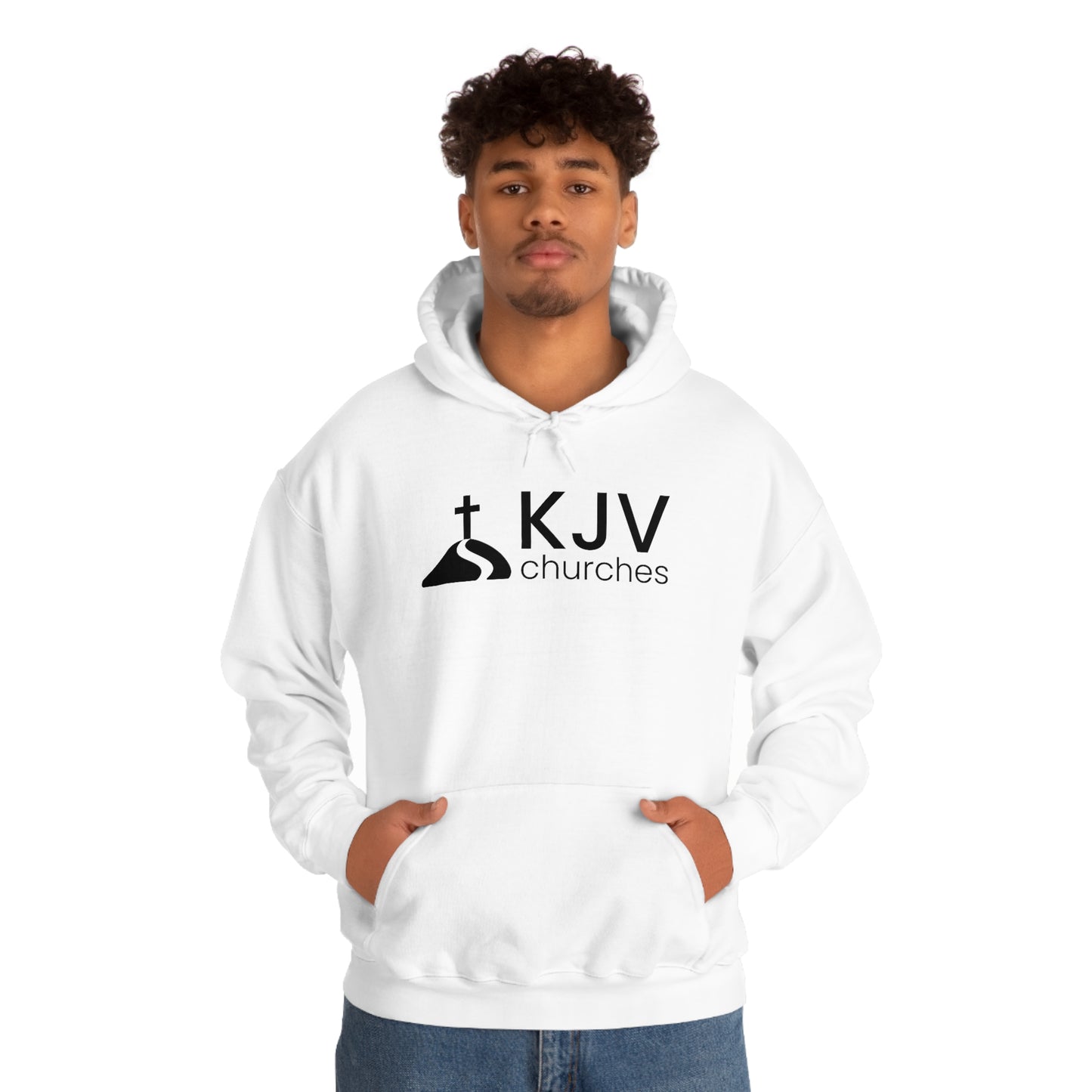 Unisex Heavy Blend™ Hooded Sweatshirt - Ephesians 2:8 w/ KJV Churches logo