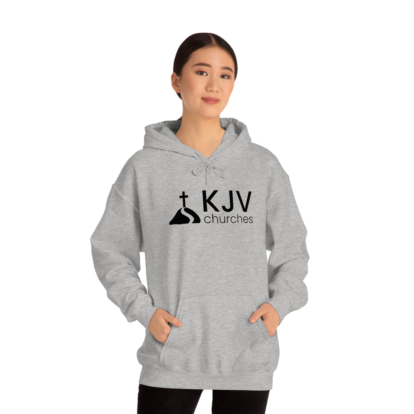 Unisex Heavy Blend™ Hooded Sweatshirt - Ephesians 2:8 w/ KJV Churches logo