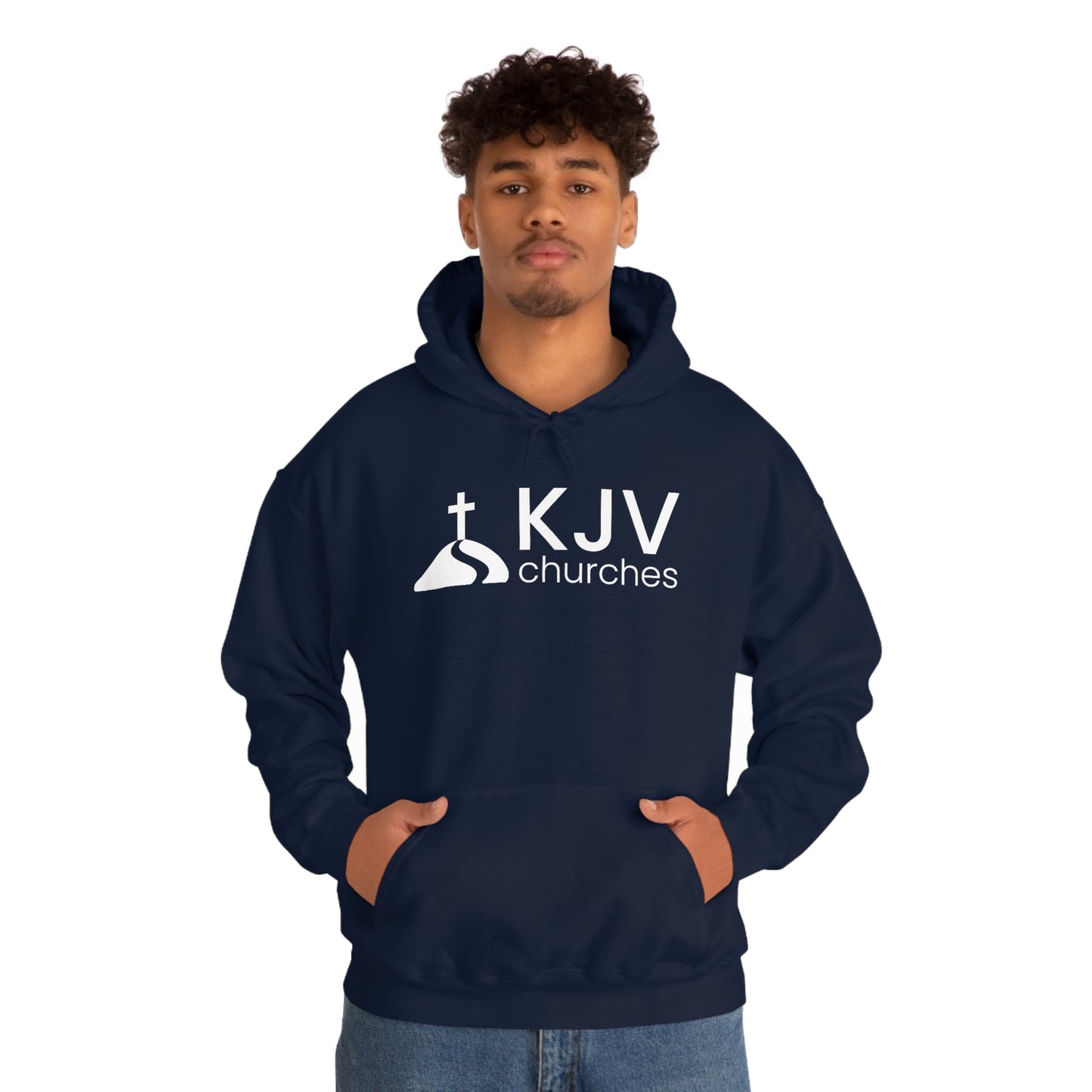 Unisex Heavy Blend™ Hooded Sweatshirt - Ephesians 2:8 w/ KJV Churches logo