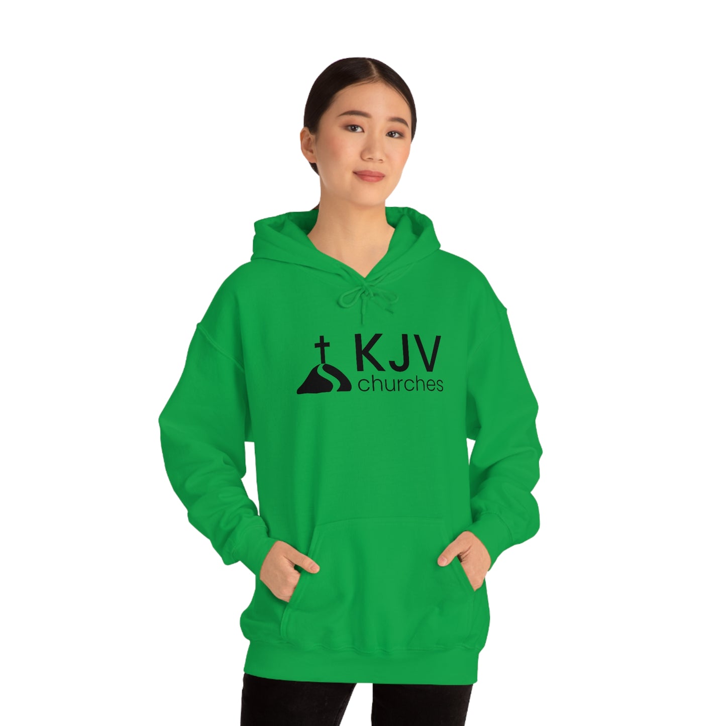 Unisex Heavy Blend™ Hooded Sweatshirt - Ephesians 2:8 w/ KJV Churches logo