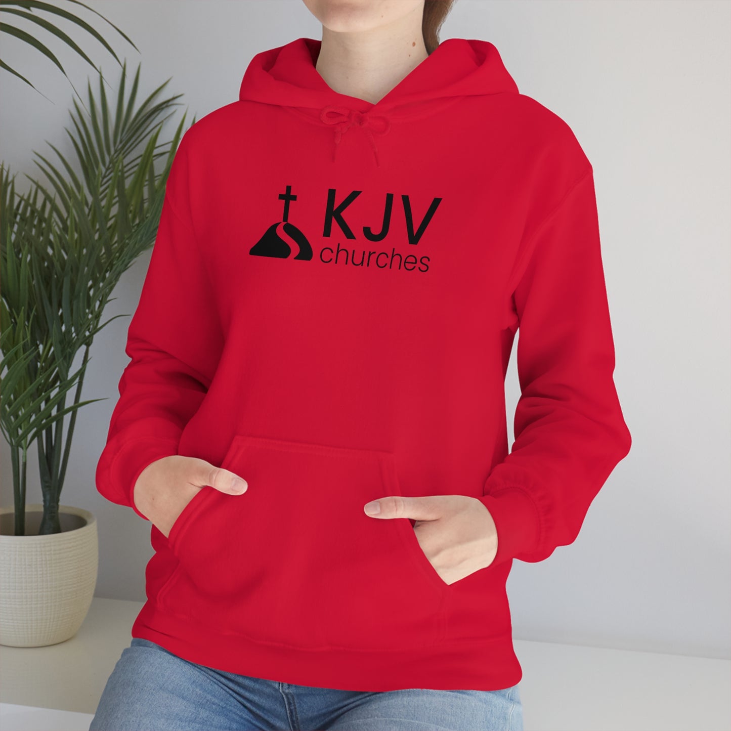 Unisex Heavy Blend™ Hooded Sweatshirt - Ephesians 2:8 w/ KJV Churches logo