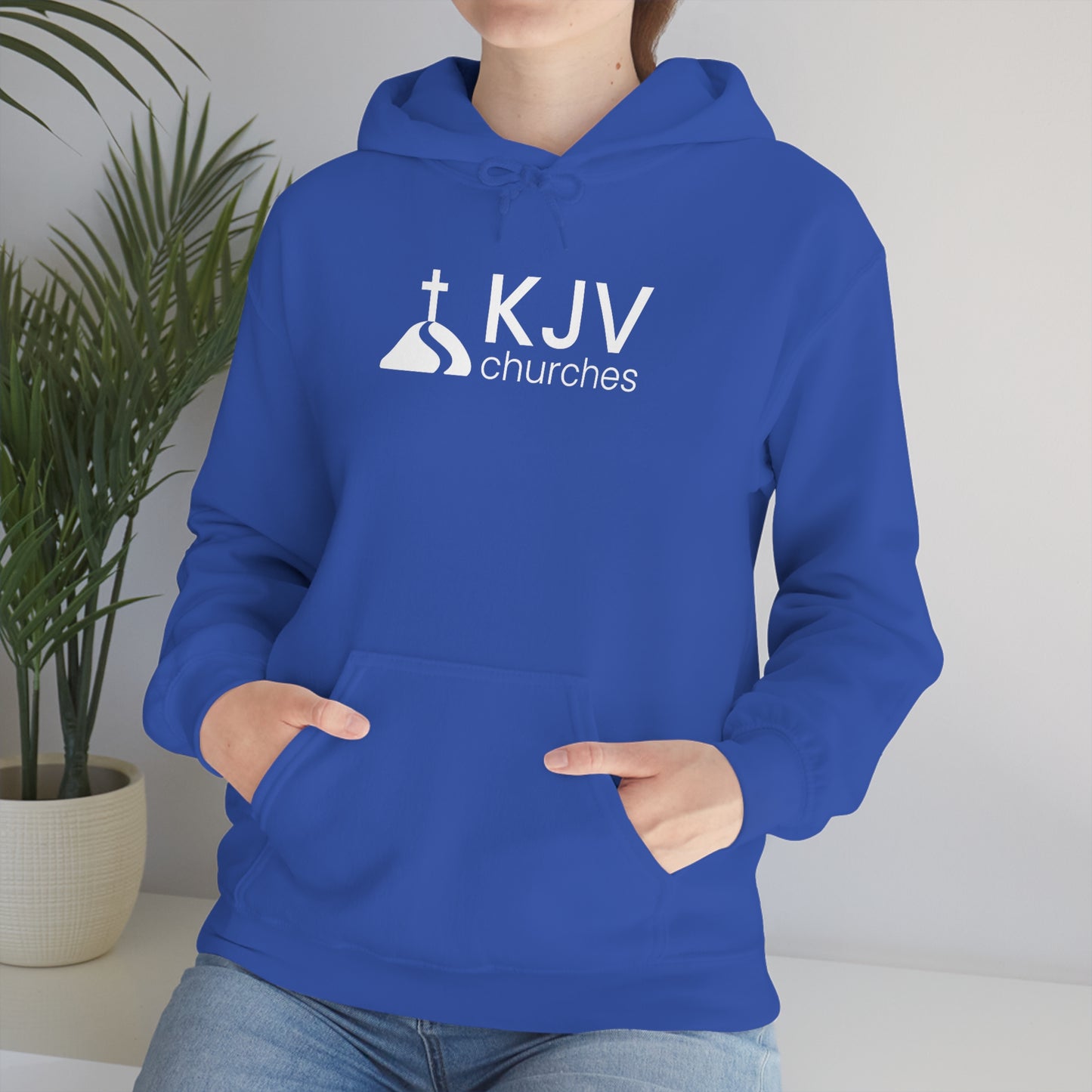 Unisex Heavy Blend™ Hooded Sweatshirt - Ephesians 2:8 w/ KJV Churches logo