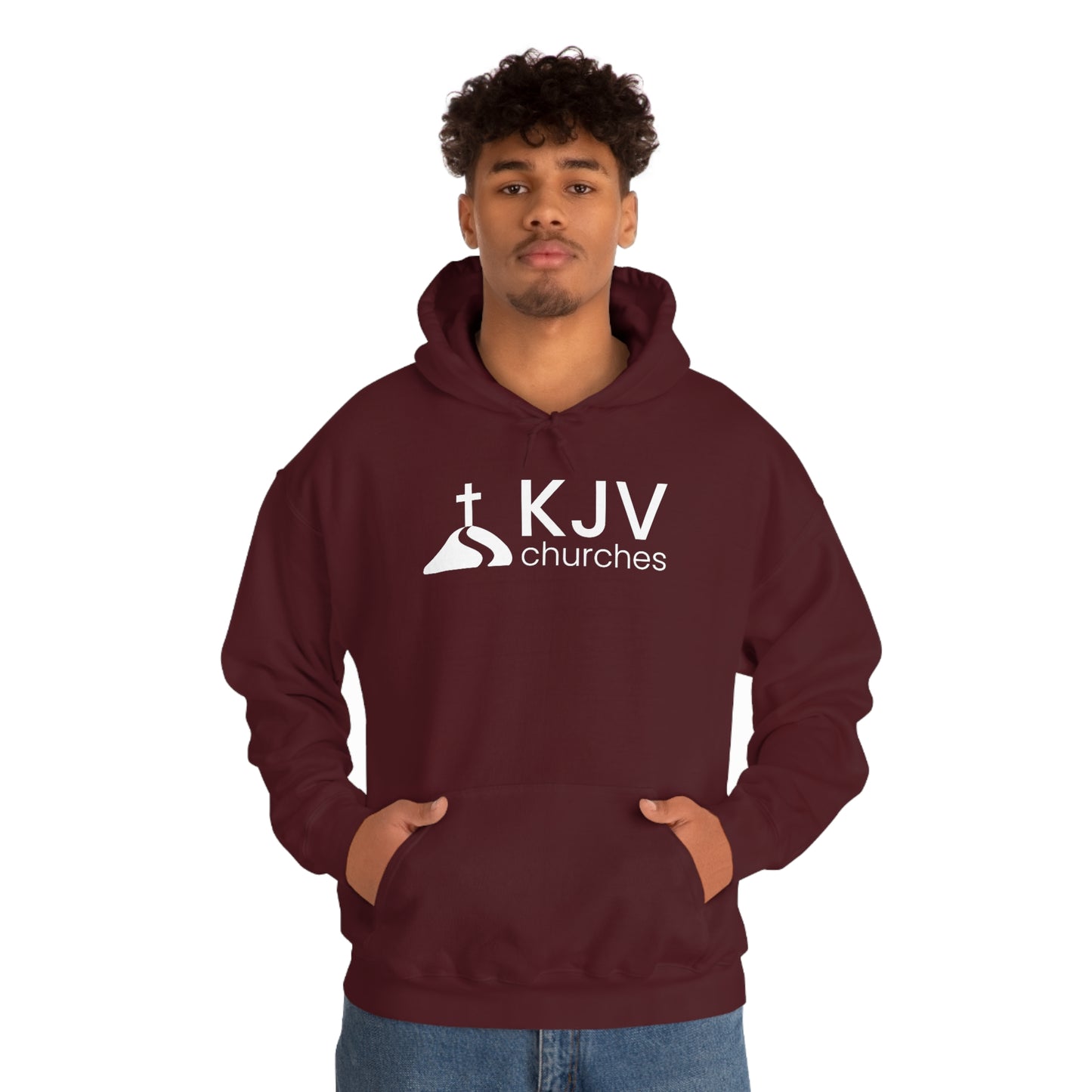 Unisex Heavy Blend™ Hooded Sweatshirt - Ephesians 2:8 w/ KJV Churches logo