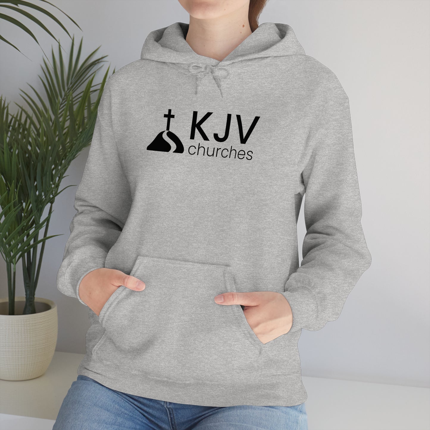 Unisex Heavy Blend™ Hooded Sweatshirt - Ephesians 2:8 w/ KJV Churches logo