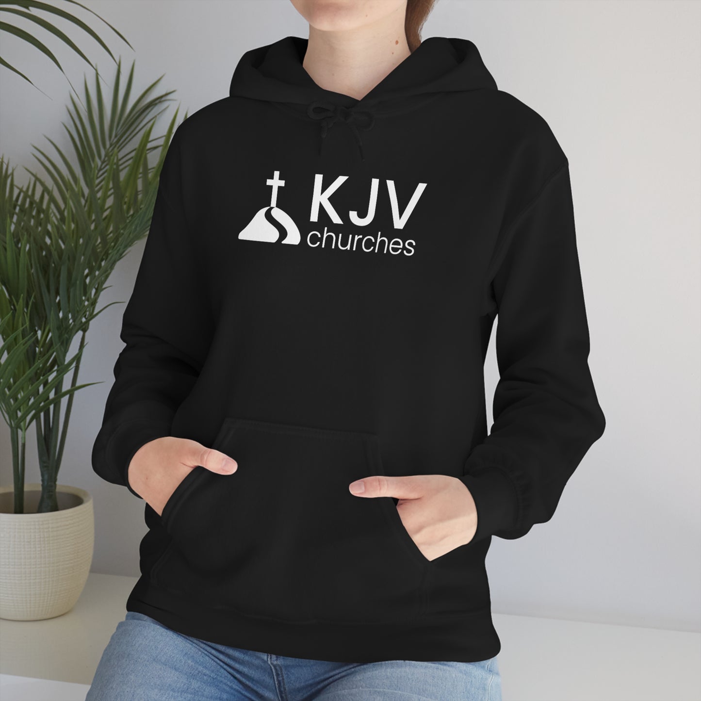 Unisex Heavy Blend™ Hooded Sweatshirt - Ephesians 2:8 w/ KJV Churches logo