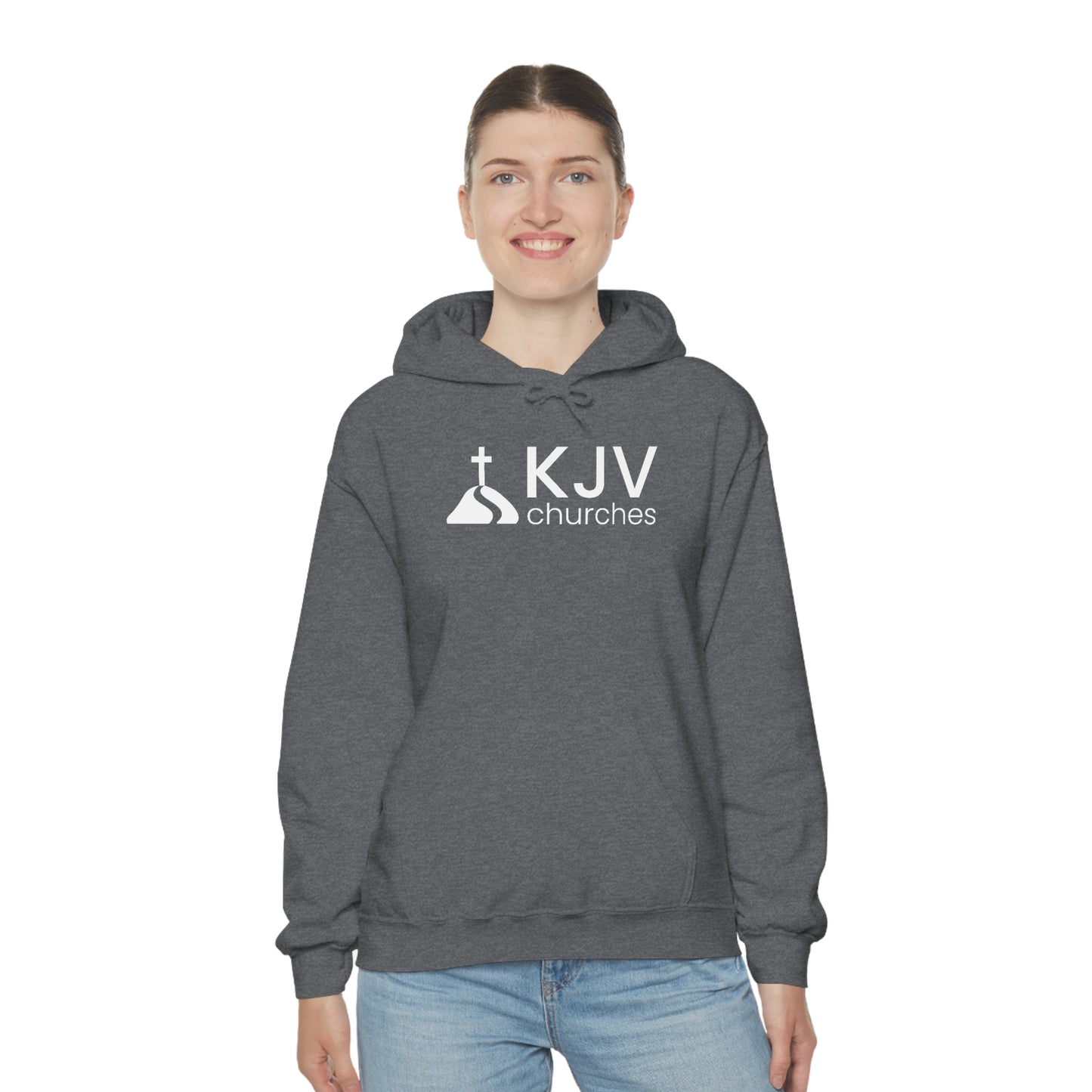 Unisex Heavy Blend™ Hooded Sweatshirt - Ephesians 2:8 w/ KJV Churches logo