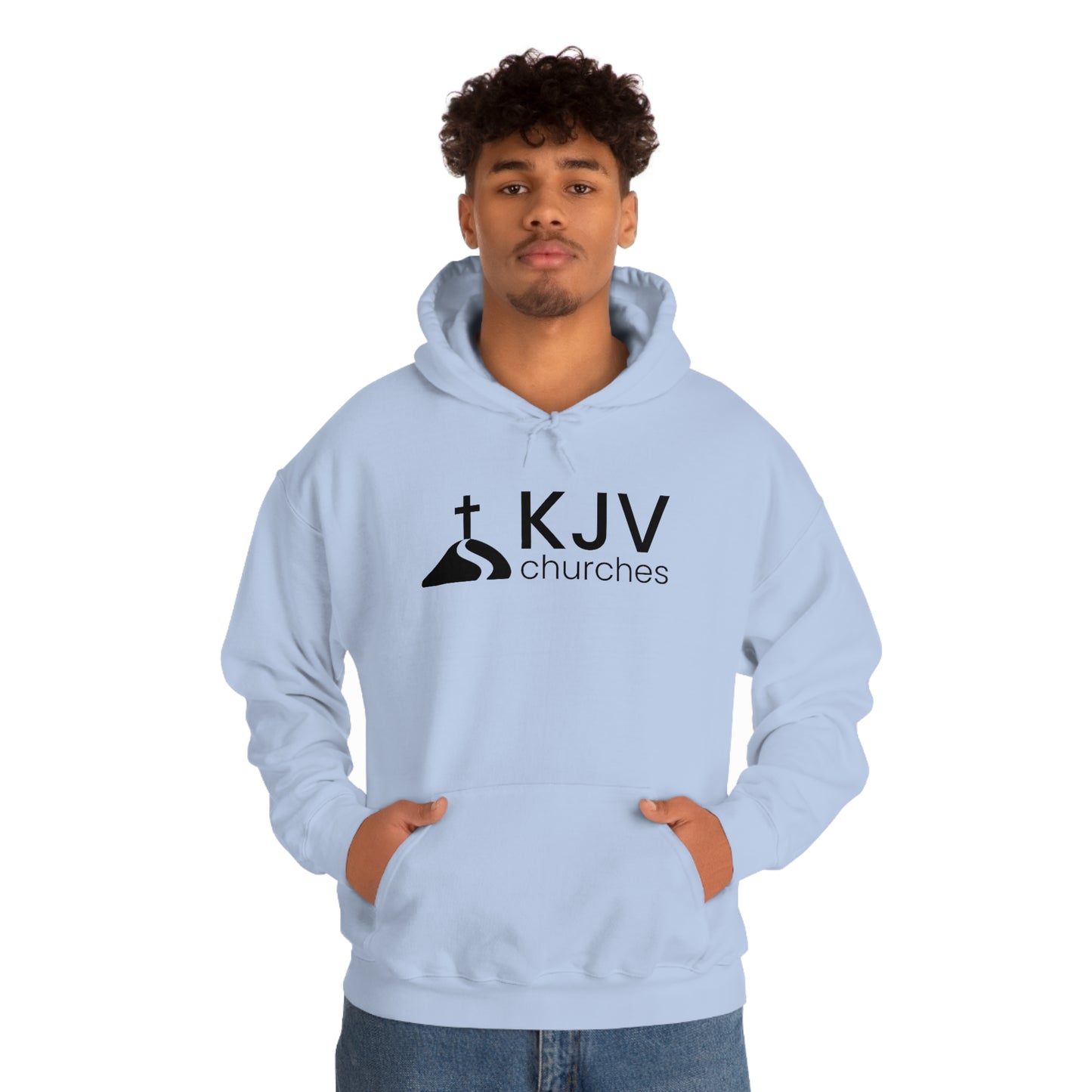 Unisex Heavy Blend™ Hooded Sweatshirt - Ephesians 2:8 w/ KJV Churches logo