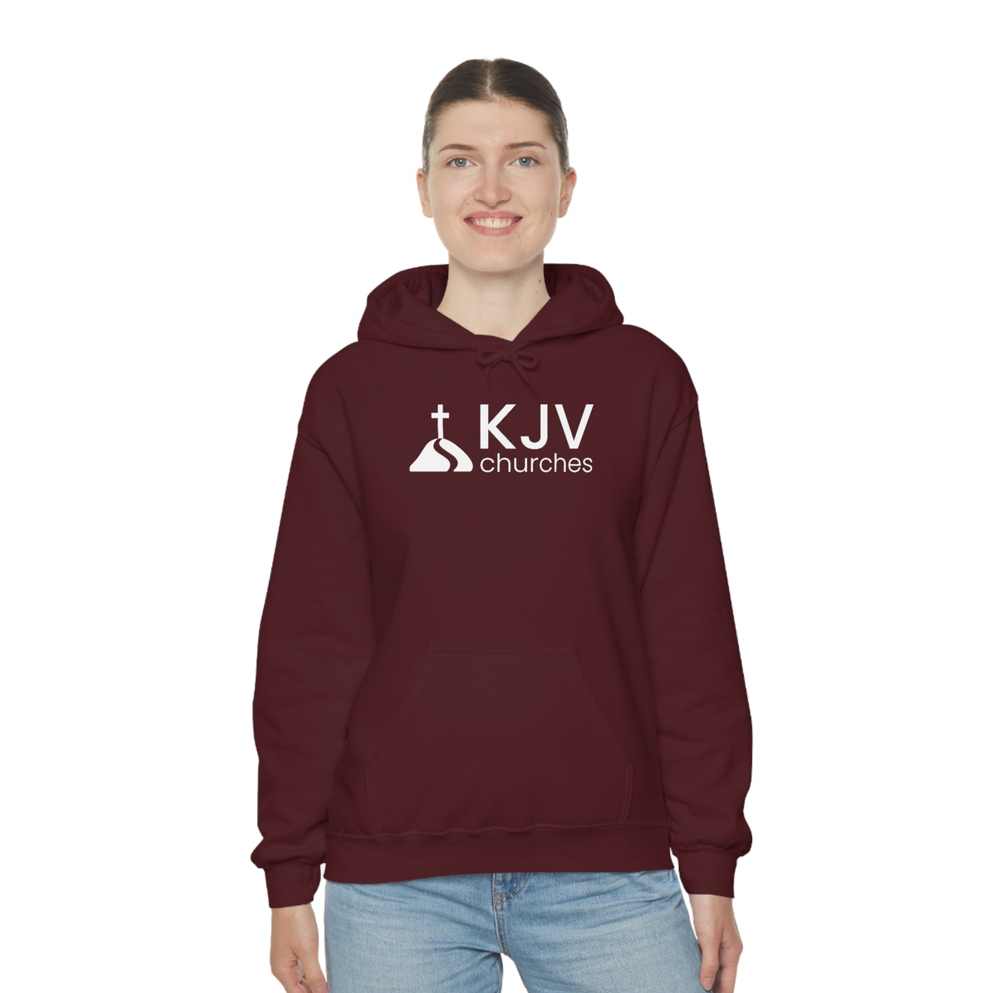 Unisex Heavy Blend™ Hooded Sweatshirt - Ephesians 2:8 w/ KJV Churches logo